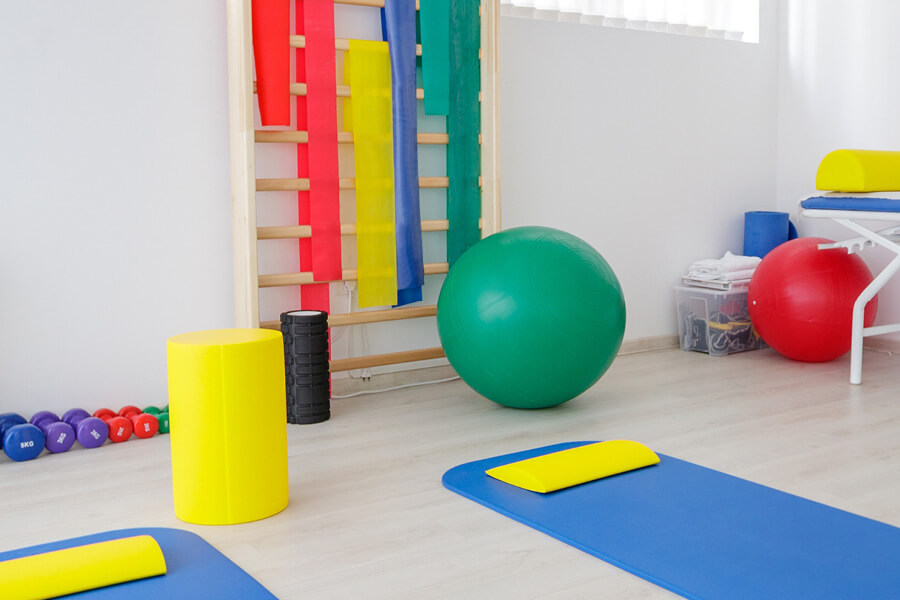 Physical Therapy equipment in a gym