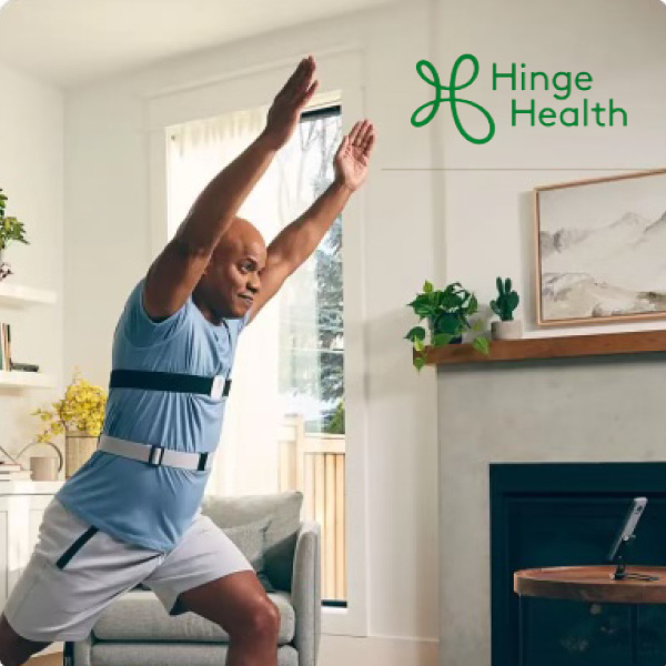 Man exercising with Hinge Health