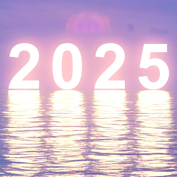 2025 reflected in water
